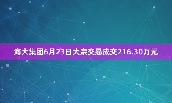 海大集团6月23日大宗交易成交216.30万元